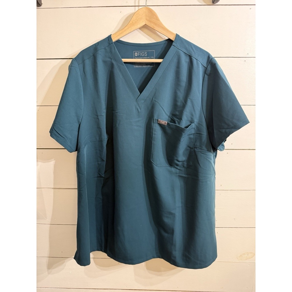 Figs Catarina Technical Collection Scrub Top Women 3XL Teal Green Medical Nurse